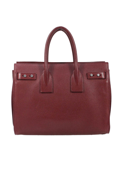 Saint Laurent Womens Leather Multi-Compartment Shoulder Bag Red