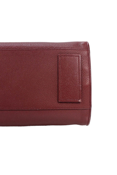 Saint Laurent Womens Leather Multi-Compartment Shoulder Bag Red
