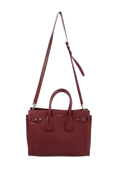 Saint Laurent Womens Leather Multi-Compartment Shoulder Bag Red