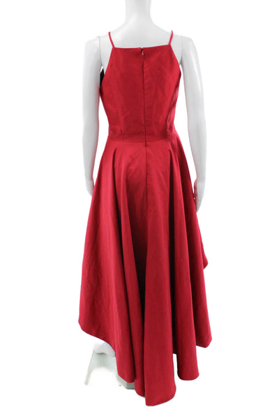 Nha Khanh Womens Fit & Flare Dress Red V-Neck Sleeveless Full-Length Size 6