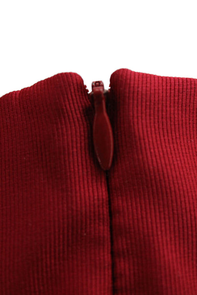 Nha Khanh Womens Fit & Flare Dress Red V-Neck Sleeveless Full-Length Size 6