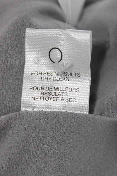 Halston Heritage Women Silver One Shoulder Mini Dress Zip Sleeveless Size 6