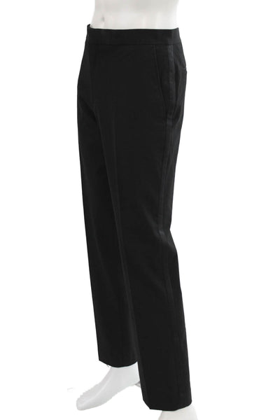 J. Ferrar Mens Dress Pants Black Herringbone Polyester Zip Closure Size 36