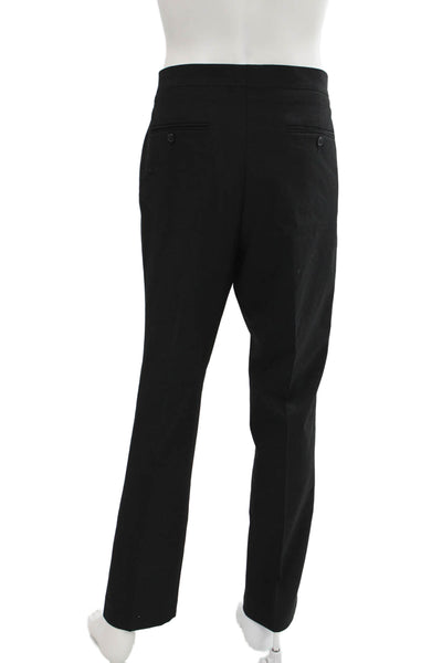 J. Ferrar Mens Dress Pants Black Herringbone Polyester Zip Closure Size 36