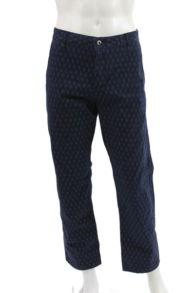 Dockers Men Chino Pants Blue Argyle Button Fly Size 36