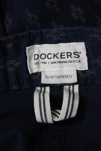 Dockers Men Chino Pants Blue Argyle Button Fly Size 36