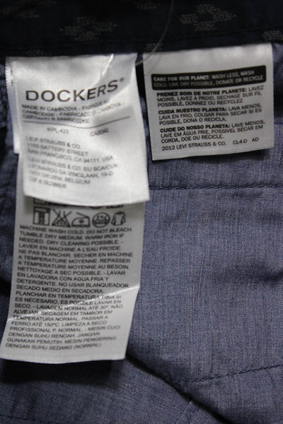 Dockers Men Chino Pants Blue Argyle Button Fly Size 36