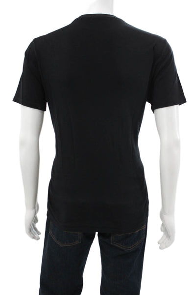 Robert Barakett Mens Basic V Neck Pima Cotton T Shirt Black Size L