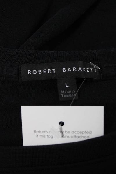 Robert Barakett Mens Basic V Neck Pima Cotton T Shirt Black Size L