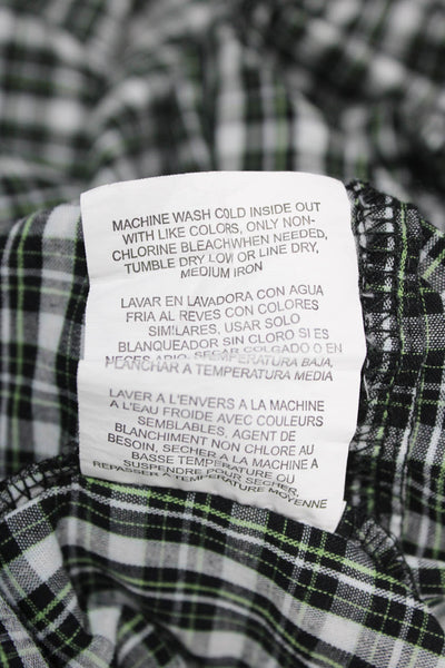 Wrangler Mens Cotton Plaid Collar Long Sleeve Button Down Shirt Black Size L