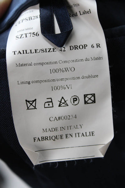 Ermenegildo Zegna Men's Blue Wool Herringbone Blazer Button Size 42