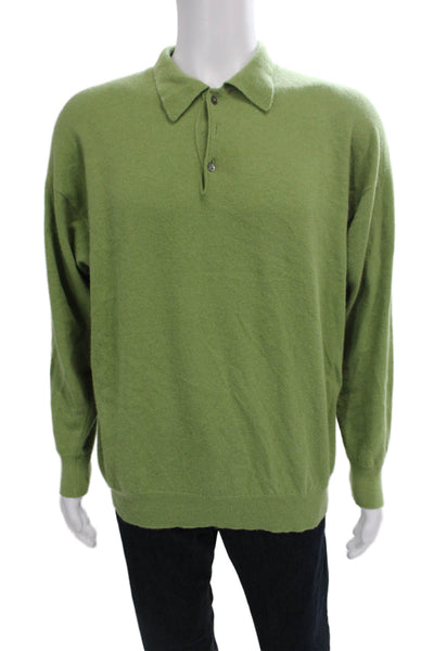 Neiman Marcus Exclusive Mens Cashmere Pullover Sweater Green Size M
