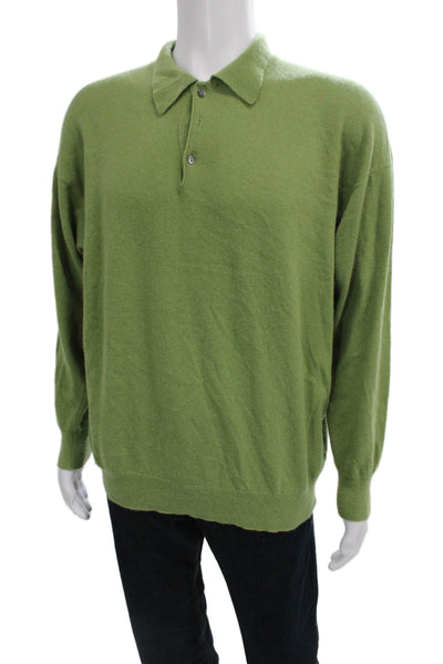 Neiman Marcus Exclusive Mens Cashmere Pullover Sweater Green Size M