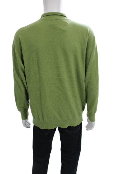Neiman Marcus Exclusive Mens Cashmere Pullover Sweater Green Size M