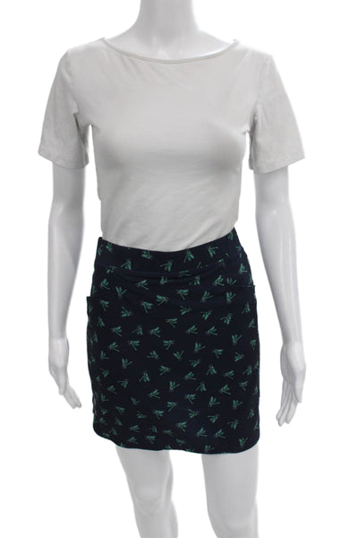 RLX Ralph Lauren Women Blue Animal Print Polyester Mini Skirt Pull-On Size M