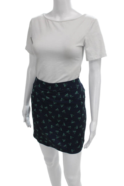 RLX Ralph Lauren Women Blue Animal Print Polyester Mini Skirt Pull-On Size M