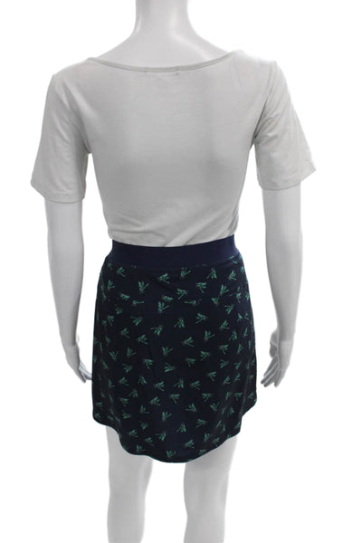 RLX Ralph Lauren Women Blue Animal Print Polyester Mini Skirt Pull-On Size M