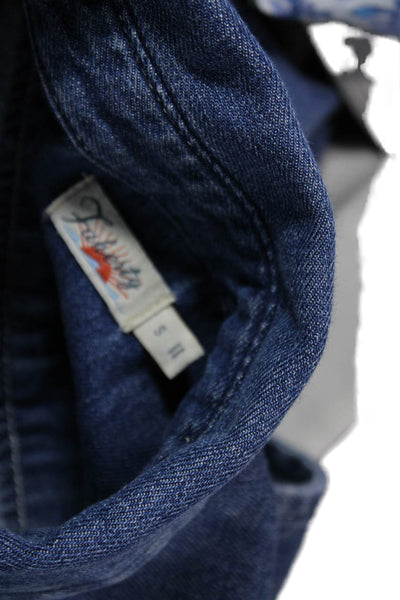 Faherty Women Basic Blue Cotton Collared Button-Up Long Sleeve Size S