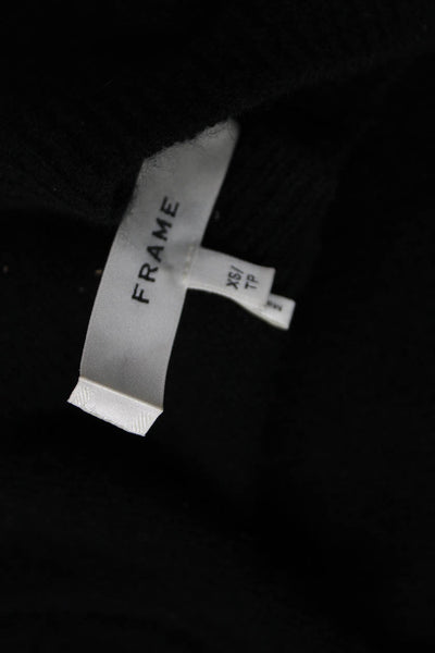 Frame Women 100% Cashmere Pullover Crew Neck 3/4 Sleeve Black Size XS