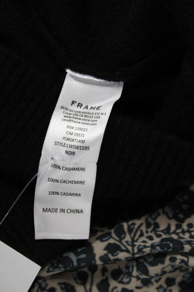 Frame Women 100% Cashmere Pullover Crew Neck 3/4 Sleeve Black Size XS