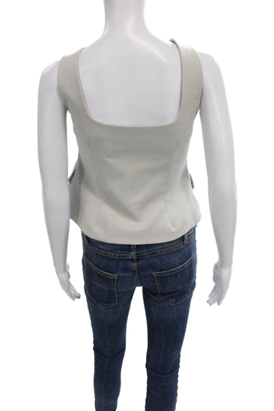 Sir Womens Basic Square Neck Sleeveless Tank Beige Polyester Size 2