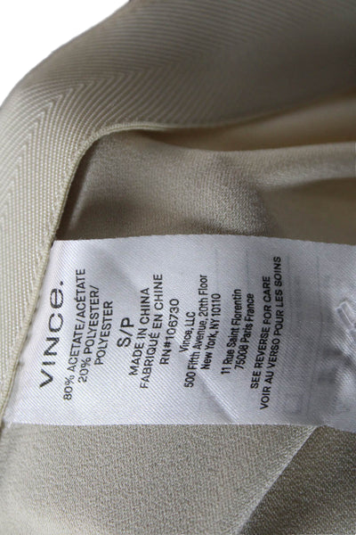 Vince Womens Dress Pants Beige Pull On Petite Size S