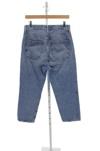Agolde Womens Cropped High Rise Blue Jeans 100% Cotton Size 27