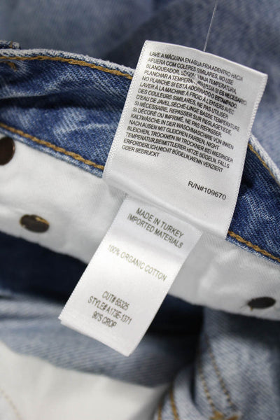Agolde Womens Cropped High Rise Blue Jeans 100% Cotton Size 27