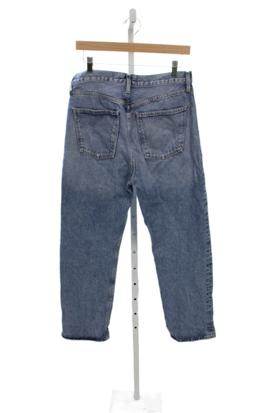 Agolde Women Straight Blue Cotton High Rise Jeans Size 27