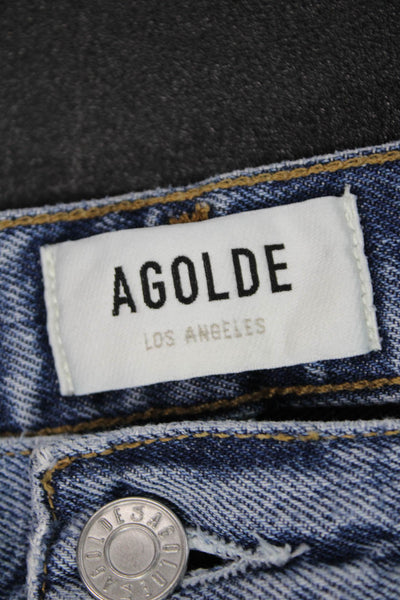 Agolde Women Straight Blue Cotton High Rise Jeans Size 27