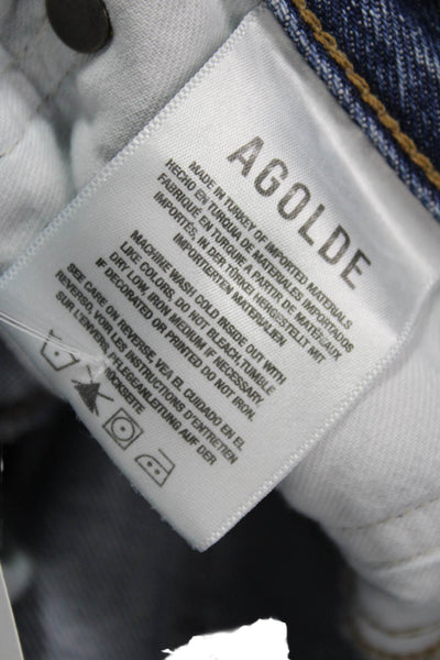 Agolde Women Straight Blue Cotton High Rise Jeans Size 27