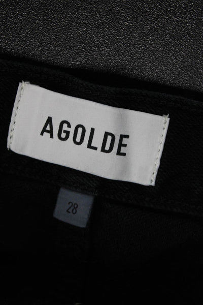 Agolde Women Straight Black Jeans High Rise Size 28