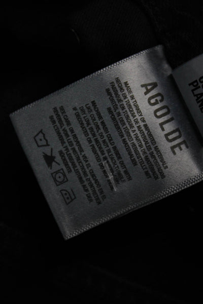 Agolde Women Straight Black Jeans High Rise Size 28
