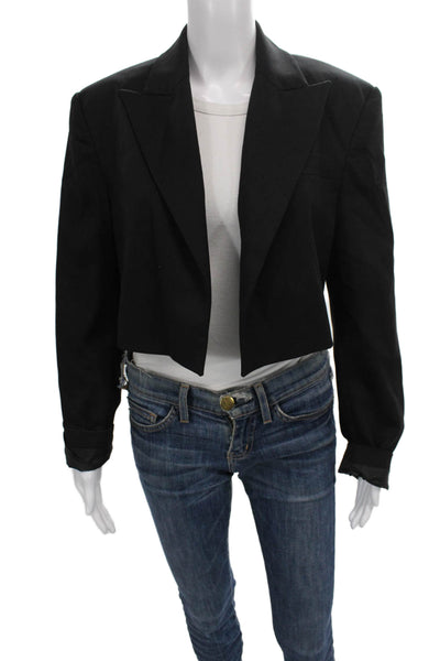 Zara Womens Basic Jacket Black Button Long Sleeve Size XS