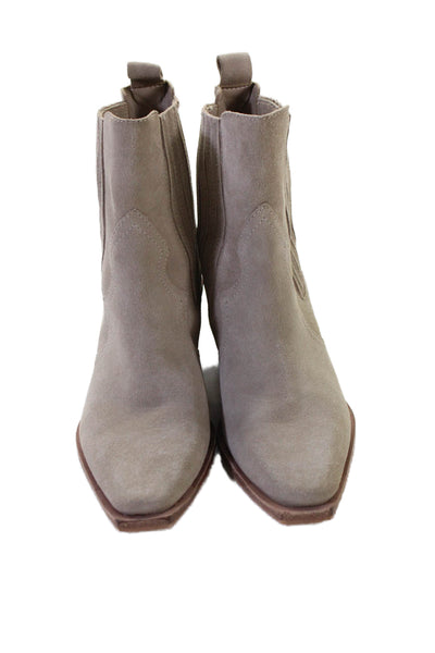 Dolce Vita Women's Pointed Toe Block Heel Ankle Boots Beige Size 6