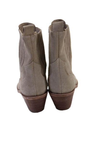 Dolce Vita Women's Pointed Toe Block Heel Ankle Boots Beige Size 6
