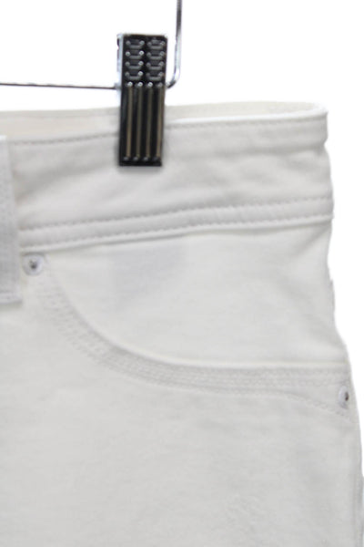 DL1961 Womens High Rise White Cotton Blend Jeggings Button Fly Size 30