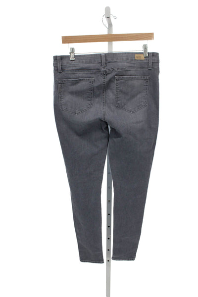 Paige Womens Skinny Gray High Rise Button Cotton Blend Jeans Size 31
