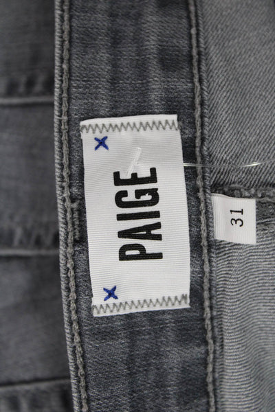 Paige Womens Skinny Gray High Rise Button Cotton Blend Jeans Size 31