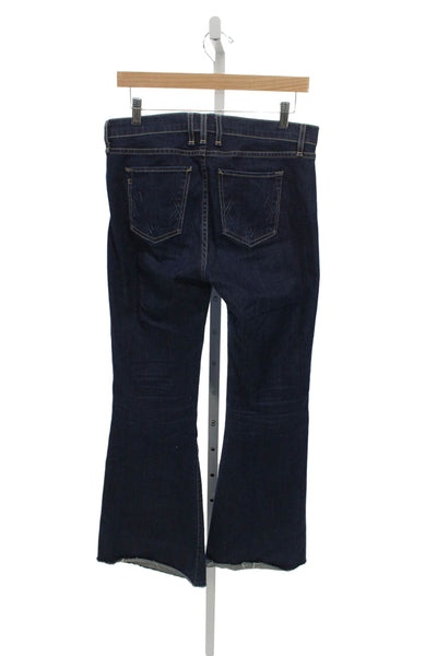 McGuire Womens Flared Jeans Blue High Rise Button Cotton Size 30