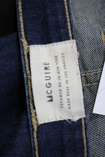 McGuire Womens Flared Jeans Blue High Rise Button Cotton Size 30