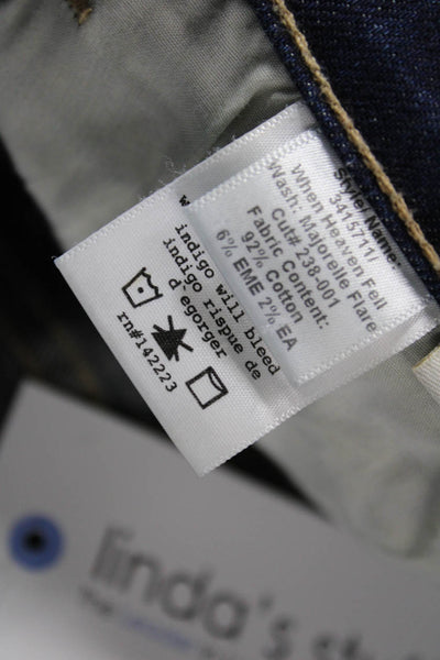 McGuire Womens Flared Jeans Blue High Rise Button Cotton Size 30