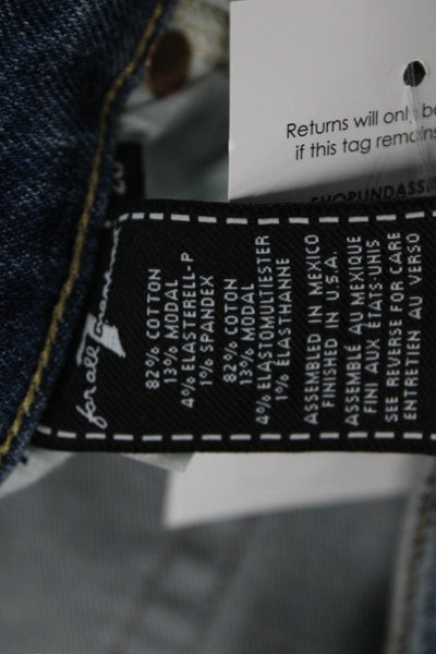 7 For All Mankind Womens Tapered Jeans Blue Striped High Rise Button Size 28