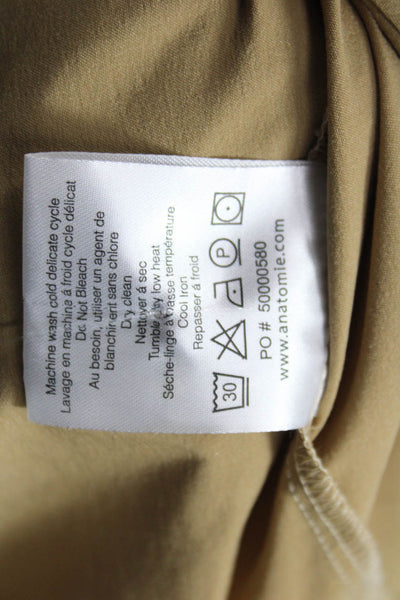 Anatomie Womens Jacket Dress Beige V-Neck Sleeveless Mid-Calf Zip Safari Size L