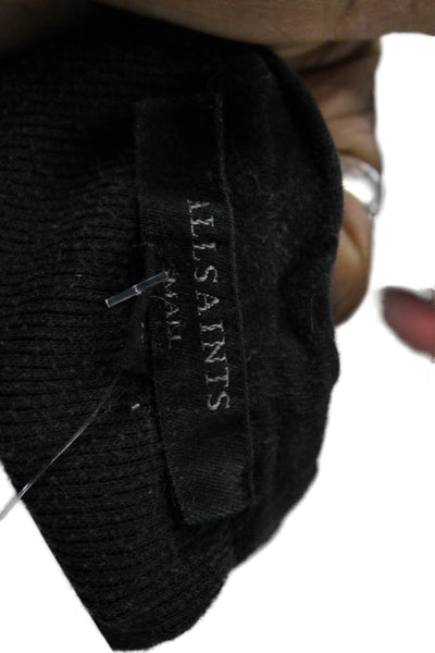Allsaints Womens Basic Black Tank Round Neck Lyocell Elastane Size S