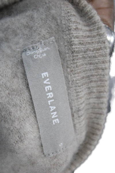 Everlane Womens Cashmere V-Neck Pullover Beige Long Sleeve Petite Size S