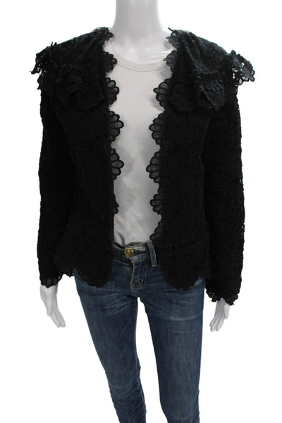 Sea New York Womens Basic Lace Jacket Black Long Sleeve Size S
