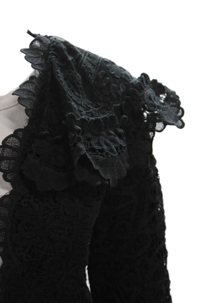 Sea New York Womens Basic Lace Jacket Black Long Sleeve Size S