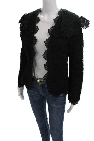Sea New York Womens Basic Lace Jacket Black Long Sleeve Size S