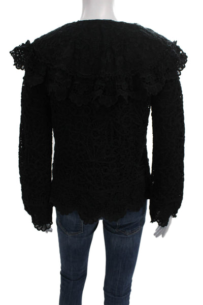 Sea New York Womens Basic Lace Jacket Black Long Sleeve Size S